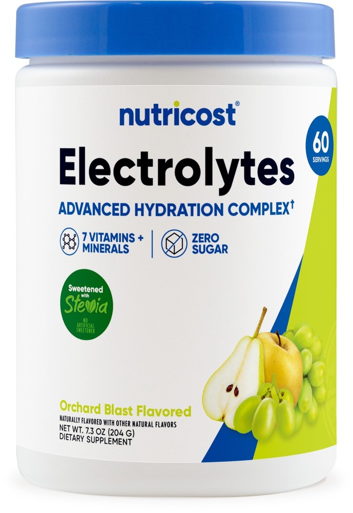 Nutricost Electrolytes Complex Powder (Orchard Blast) 60 Servings – Zero Sugar