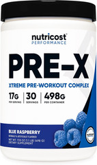 Nutricost Pre-X Xtreme Pre-Workout Powder Complex, Blue Raspberry, 30 Servings