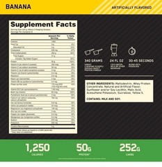 Optimum Nutrition Serious Mass Weight Gainer Protein Powder Banana. 6lb. 8/27