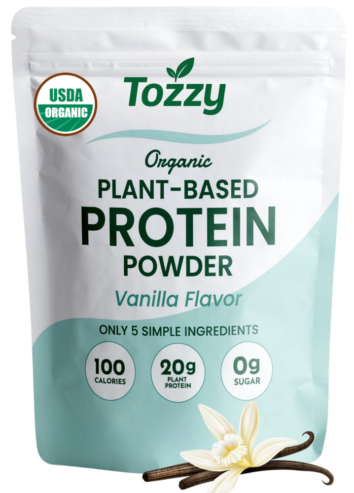 Organic Pea Protein Powder-Vegan, Vanilla, 20g Protein-5 Simple Ingredients-1 lb