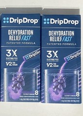 Drip Drop Hydration Drink Packets Concord Grape 2 boxes x 8 packets 16 Total