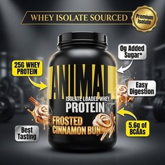 ANIMAL Isolate Loaded Whey Protein Frosted Cinnamon Bun 2 lb Muscle Recovery