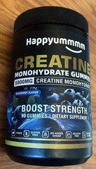 Happyummmm Creatine Monohydrate 5000MG 90 Gummies Blueberry Sugar-Free EXP 11/27