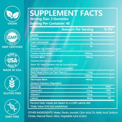 Creatine Monohydrate Gummies with Turmeric for 120 Count (Pack of 1)