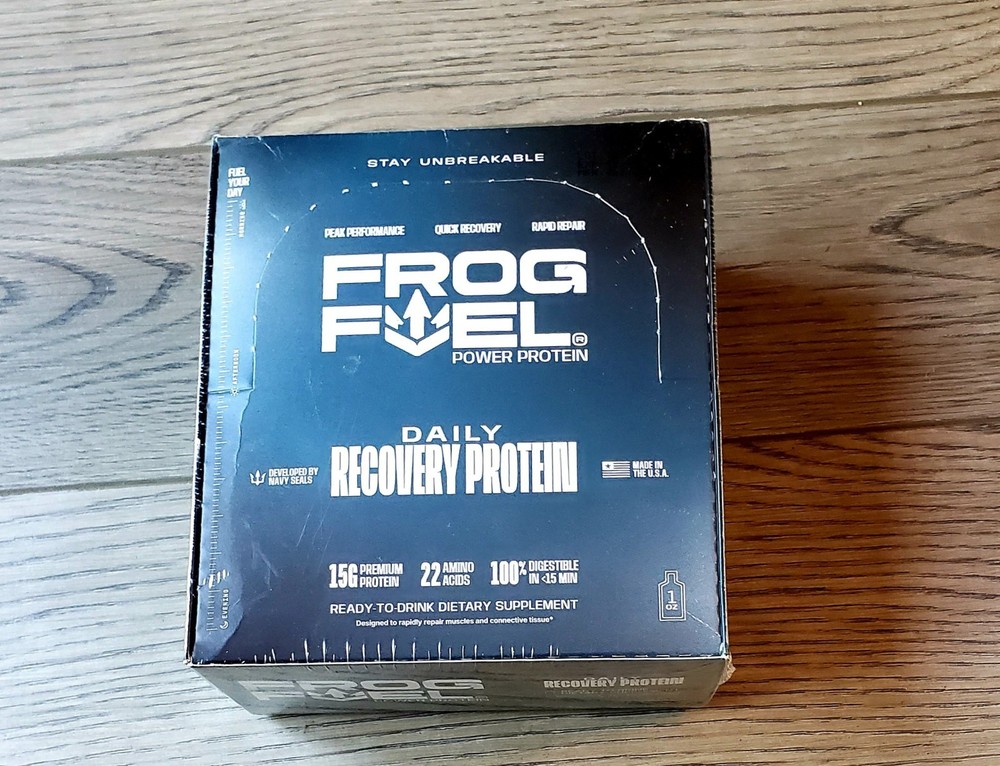 Frog Fuel Power Protein Shot, 15g 1 Fl Oz (Pack of 24) Made In USA Dev. By Navy