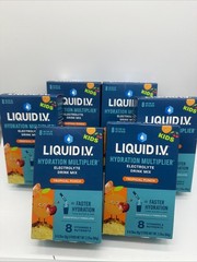 (6) Liquid I.V. Hydration Multiplier Electrolyte Drink Mix Kid Tropical Punch 48