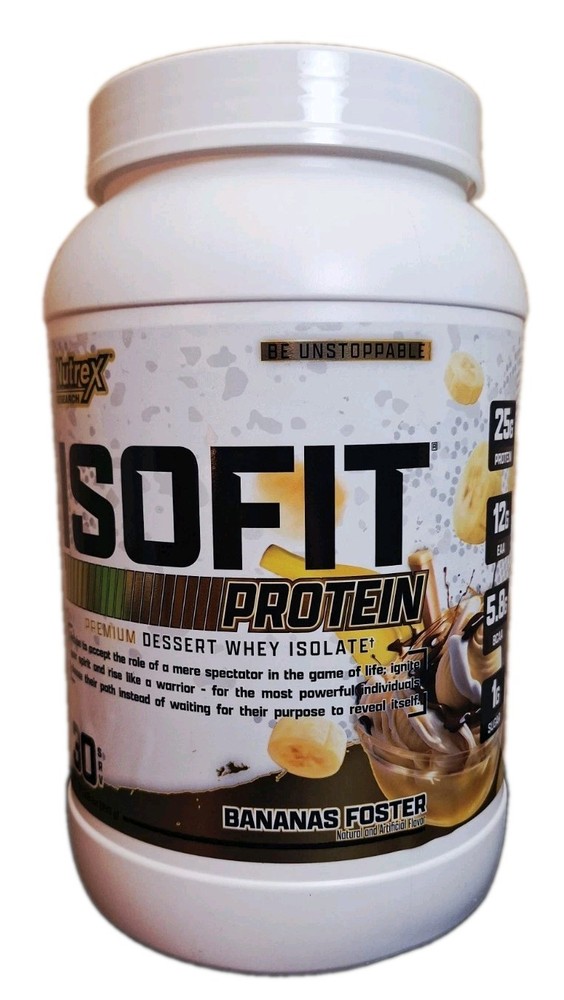 Nutrex ISOFIT Bananas Foster🍌30 Servings, 25g Protein, EAA & BCAA, 04/2028✨️
