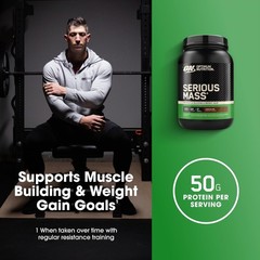 Optimum Nutrition Serious Mass Weight Gainer Protein Powder 3lbs Chocolate