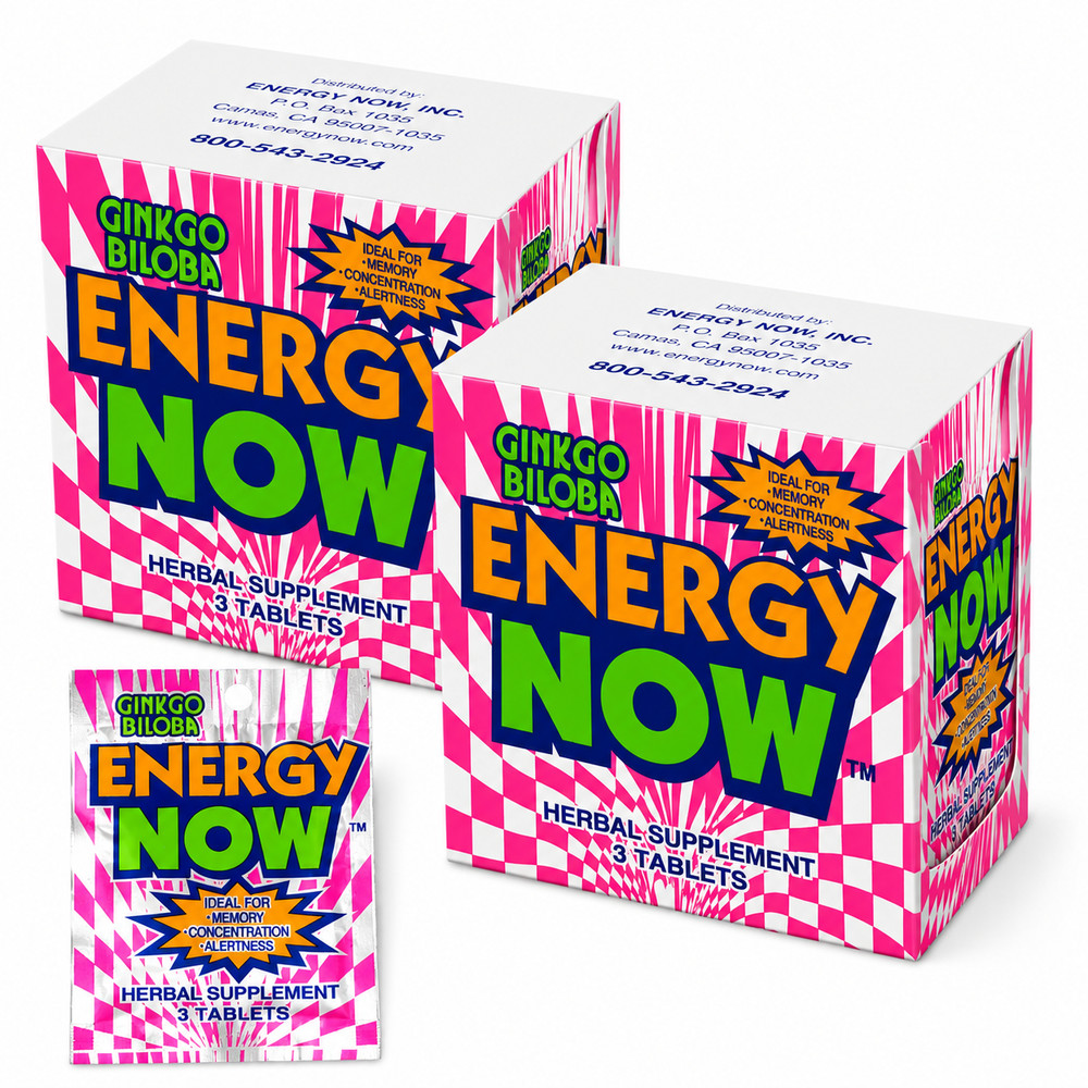 Ginkgo Biloba Energy Now Herbal Supplement Choose 1 Box or 2 Boxes