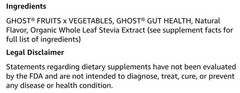 Ghost GREENS powder 10 oz Size ( 30 Servings ) Original Flavor BEST BY 08/26