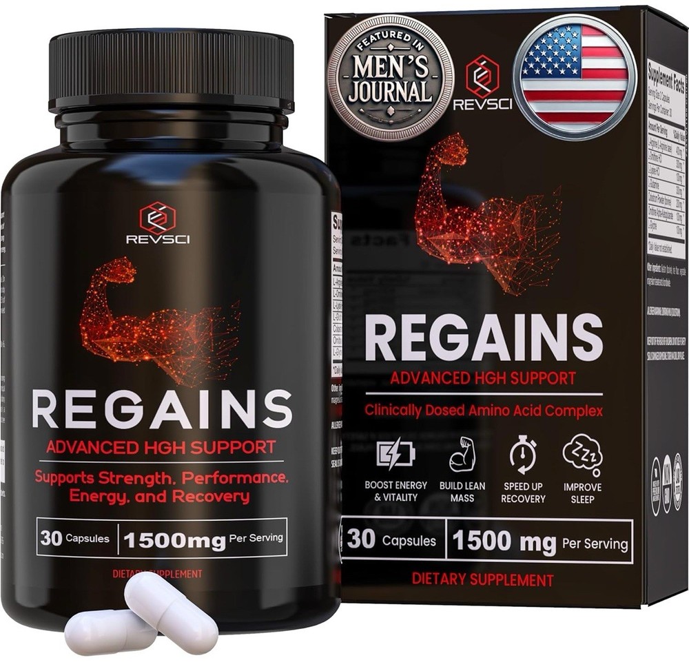 Regains HGH Supplement – Natural GH Booster for Men & Women | Energy & Recovery