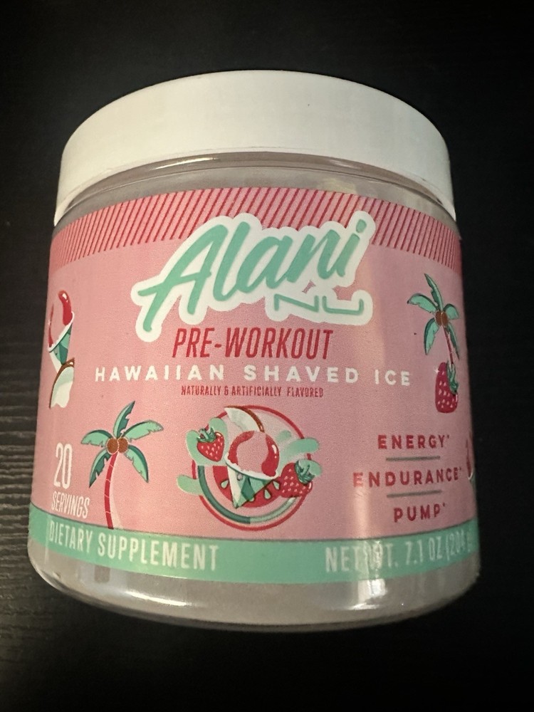 Alani Nu Pre-workout Powder, Hawaiian Shaved Ice, 20 Servings, 200mg Caffeine