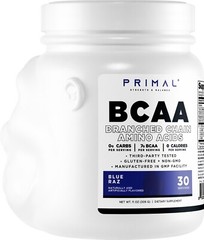 Primal BCAA Powder Blue Raz (30 SERV) (Blue Raspberry Flavored) – 0 g Carbs