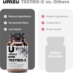 Testro X Supplement for Men Energy Focus Muscle Pumps Healthy T Levels 90 Caps