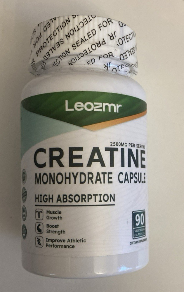 Creatine Monohydrate Capsules High Absorption 2500mg 90 Capsules Muscle Growth