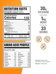 BulkSupplements Whey Protein Concentrate Powder 1kg – 30g Per Serving