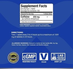 Essentials, Caffeine, 200 mg, 100 Tablets