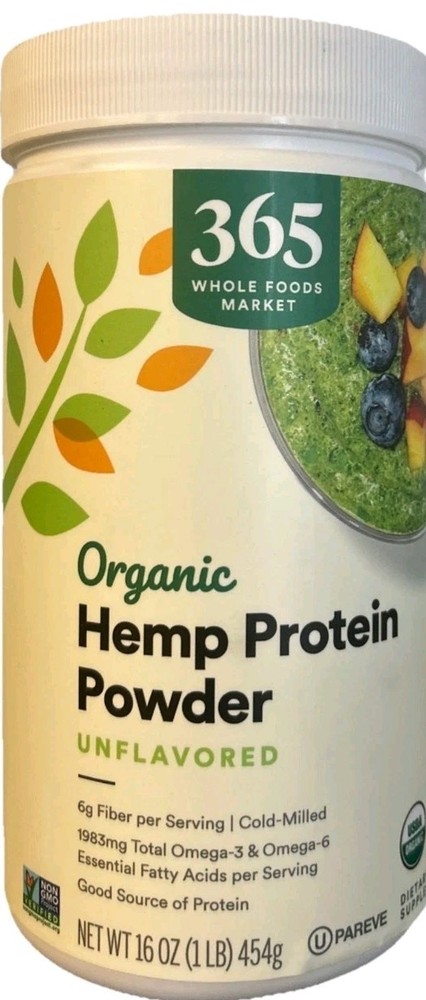 365 Whole Foods Organic Hemp Protein Powder, 16 Ounce Exp 3/2027