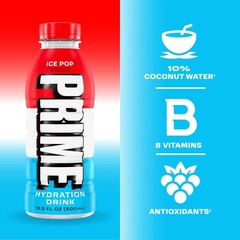 PRIME Hydration ICE POP | Sports Drinks | Electrolyte 16.9 Fl Oz (Pack of 12)