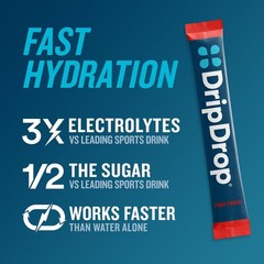 DripDrop Hydration Electrolyte Powder Packets – Fruit Punch – Single Serve Drink