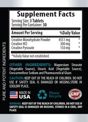 Creatine Powder 3X 5000mg Monohydrate Bodybuilding Supplements 90 Pills 1 Bottle