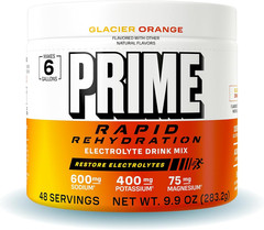 Prime Rapid Rehydration Electrolyte Powder, Glacier Orange, Sugar Free Hydration