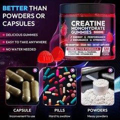 Cytona Creatine Gummies Monohydrate Complex 9000MG, Pre-Workout for Men & Women,