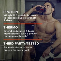 GNC AMP Wheybolic Ripped Protein Powder & Thermogenic Protein Supplement, Muscle