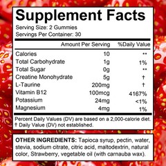Creatine Monohydrate Gummies Muscle Gain 5000 Mg Per Serving 60 Gummies