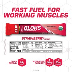 CLIF BLOKS – Strawberry Flavor – Energy 18 Count (Pack of 1),