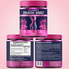 Bold Buns Creatine for Women – Supplement with 10.32 Ounce (Pack of 1), White