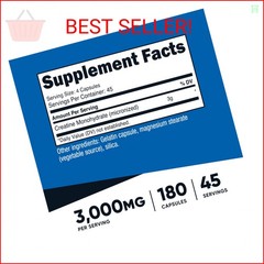 Nutricost Creatine Monohydrate 3,000mg, 180 Capsules (750mg Per Capsule) – Glute