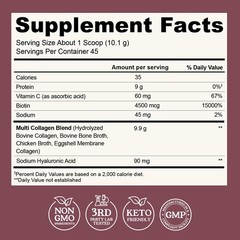 Multi Collagen Peptides Powder Types I, II, III, V, X 1 Pound (Pack of 1)