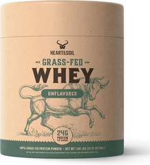 HEART & SOIL Grass Fed Whey Protein Powder 2lbs – Unflavored 24g Protein per Ser