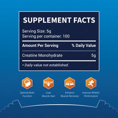 500 Grams Fitness Creatine Monohydrate Powder Unflavored Supports Muscle Energy
