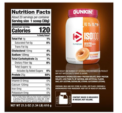 Dymatize ISO100 Hydrolyzed Whey Dunkin Glazed Donut 20 Servings