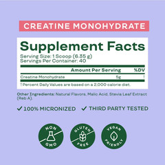 Bloom Nutrition Creatine Monohydrate Powder (40 Servings) – Supports Energy, Cog