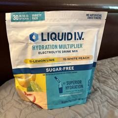 Liquid IV Hydration Multiplier Sugar-Free Lemon Lime White Peach 30 Sticks
