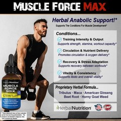 Body Building Supplement Muscle Force Max 2 Bottle Pack 175mg Growth Formula