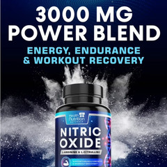 Nitric Oxide Booster w/ L-Arginine 3000mg Highest Potency Muscle Pump Supplement