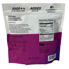 PRIME Electrolyte Hydration Powder Mix 16 Sticks Caffeine-Free Berry Citrus Rush