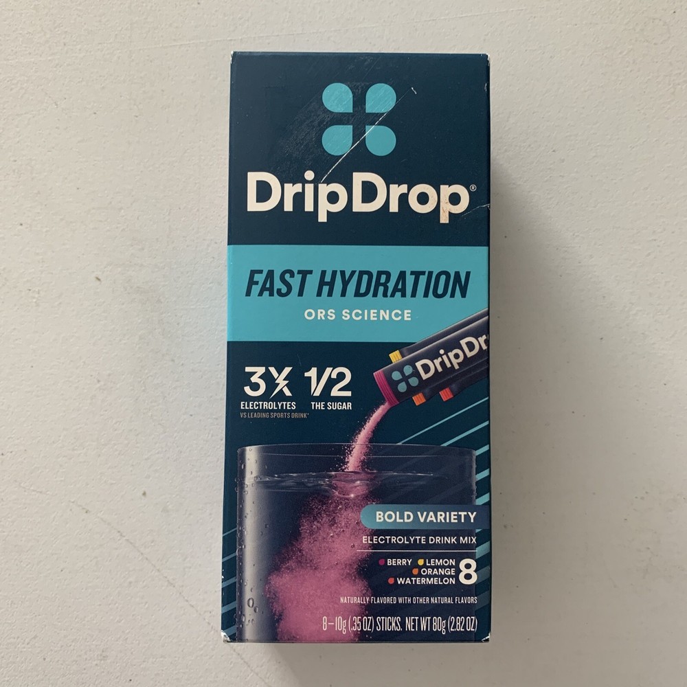 DripDrop Fast Hydration Electrolyte Powder, Bold Variety 8 Count 850018328074VL