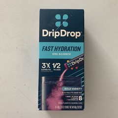 DripDrop Fast Hydration Electrolyte Powder, Bold Variety 8 Count 850018328074VL