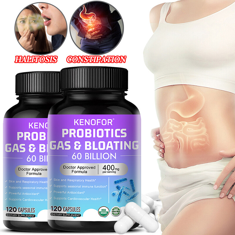 60 Billion CFU Probiotics – Daily Digestive Gut Health Supplement for Men Women