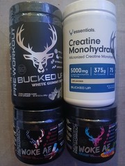 4 pc. BUCKED UP Nootropic Pre-Workout & Creatine Monohydrate Lot Woke AF Miami