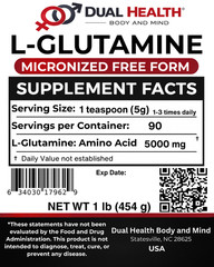 L-Glutamine Powder Pure Micronized Amino Acid Bulk Supplements Gut Health Power