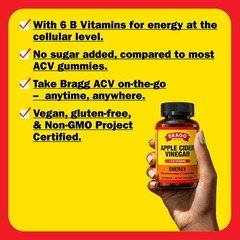 (Pack of 4) Bragg ACV Energy Apple Cider Vinegar Energy Capsules 90 Capsules