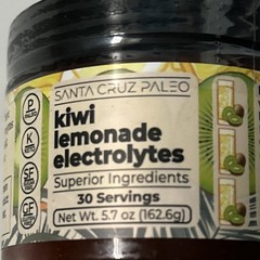 Santa Cruz Paleo Kiwi Lemonade Electrolytes Powder Sugar-Free 30 Servings 5.7oz