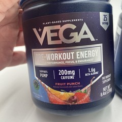 Lot Of 2 Vega Pre-Workout Energy 25 Servings Fruit Punch Exp 1/7/2027 New Sealed