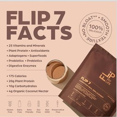 Flip 7 Superfood Meal Replacement Chocolate Courage 15 Serving Vegan Protein New